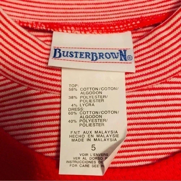 Vintage Buster Brown Christmas Dress Size 5 - Picture 4 of 5